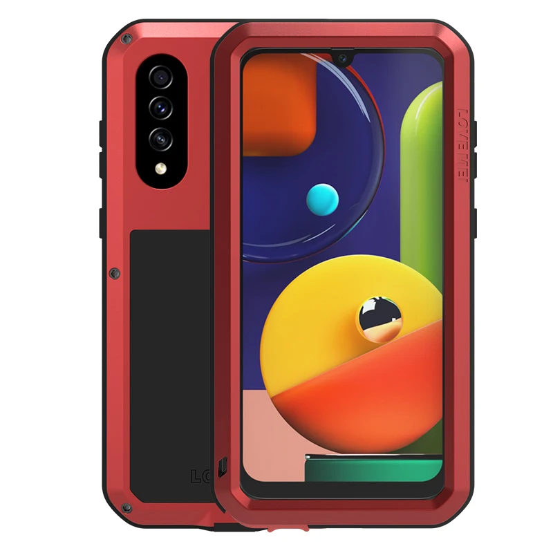 360 полная Защита для samsung Galaxy A50S A20 A70S A30S A40 чехол противоударный металлический каркас корпус Gorilla glass Armor Coque Shell - Цвет: Красный