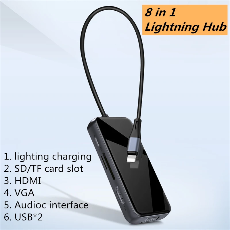 

Adapter Usb Type C Lightning Hub USB C to HDMI Dual USB PD Charge Hdmi Dex OTG Converter Docking Station