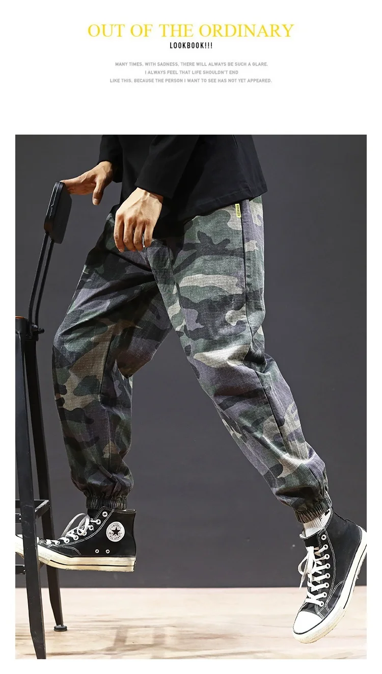 RUIHUO Camo Cargo Pants Men Japanese Streetwear Sweat Pants Men Fashions Joggers Men Pants Sweatpants Hip Hop 5XL Autumn