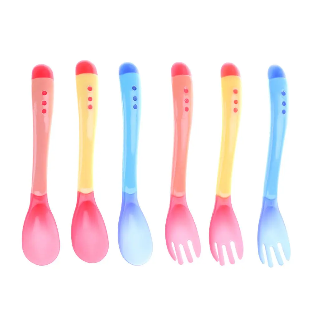 Baby Silicon Spoon Baby Safety Temperature Sensing Kids Children