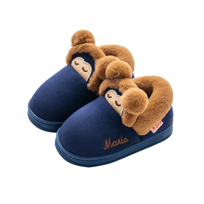 Winter Kids Slippers Boots Cartoon Cute Animal Shape Home Slippers Children Warm Thicken Indoor Non-slip Boy and Girl Baby