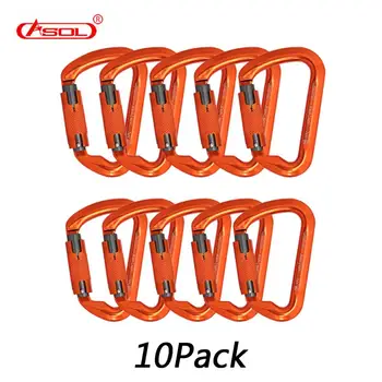 

10pcs 30KN/6700lb Carabiner Twist Lock D Shaped Lock Alumnium Alloy Professional Mountaineering Safety Climbing Equipment