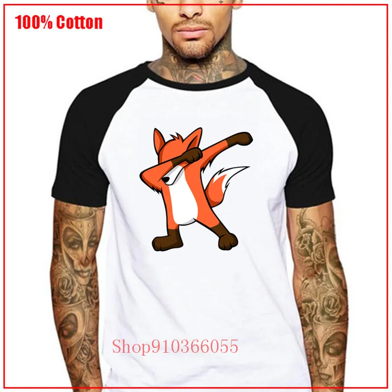 Футболка Dabbing Fox 100% хлопок мягкая Высококачественная футболка топы размера плюс