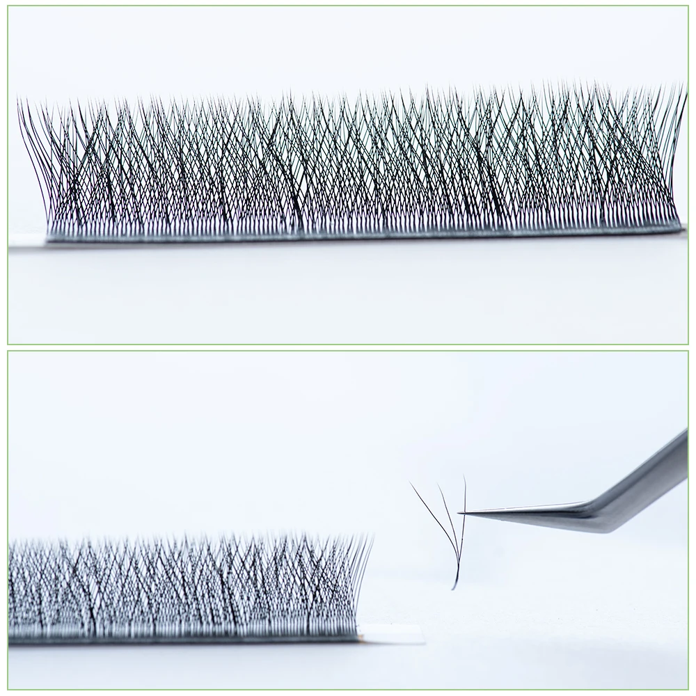 

Yelix 3D Clover Lashes Soft Individual Eyelash Extensions W Shape Premade Russian Volume Mink Fans Lash Extension Fan Natural