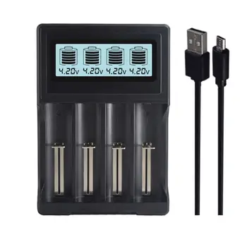 

4 Slots LCD Display USB Battery Charger for 3.7V 14500/18500/18650/16350 Battery