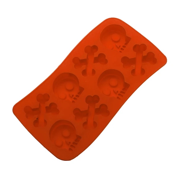 Skull Crossbone Ice Cube Mold Maker Tray - Red