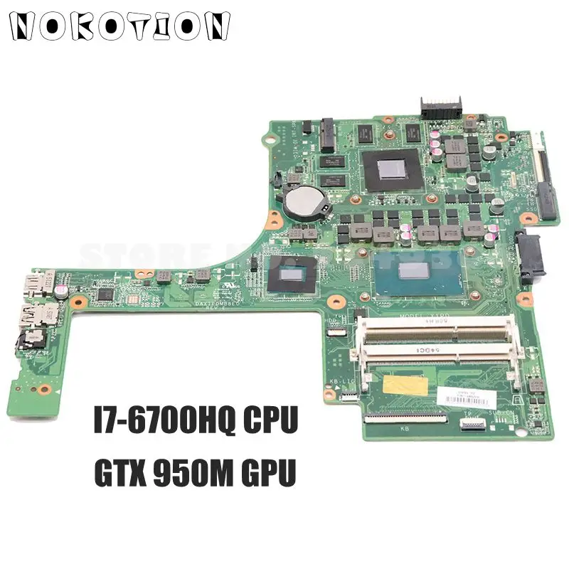 NOKOTION DAX1PDMB8E0 832848-001 для hp павильон 15-AK Seies Материнская плата ноутбука 15,6 ''SR2FQ I7-6700HQ процессор GTX 950M 4GB gpu