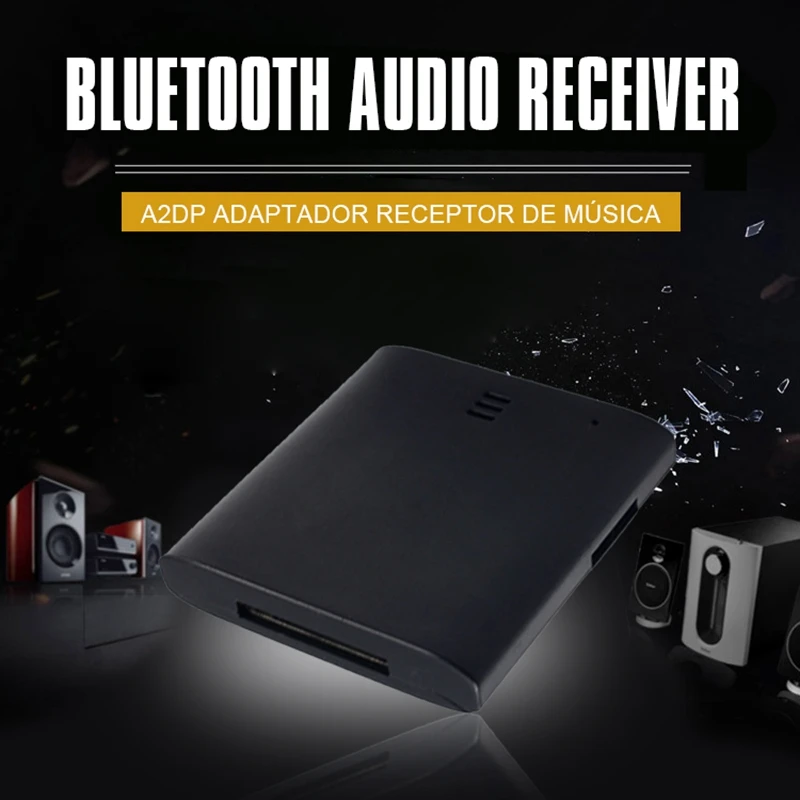 1 шт. Bluetooth A2DP адаптер музыкальный приемник для iPod для iPhone 30-контактный дока динамик Hot во всем мире, черный