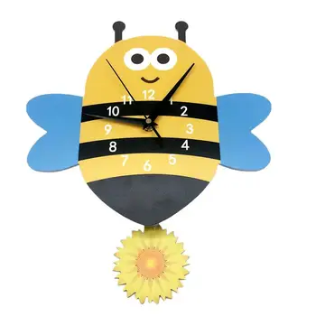 

Cartoon Bee Shape Wall Clock Mute Clock Hanging Clock without Battery for Room