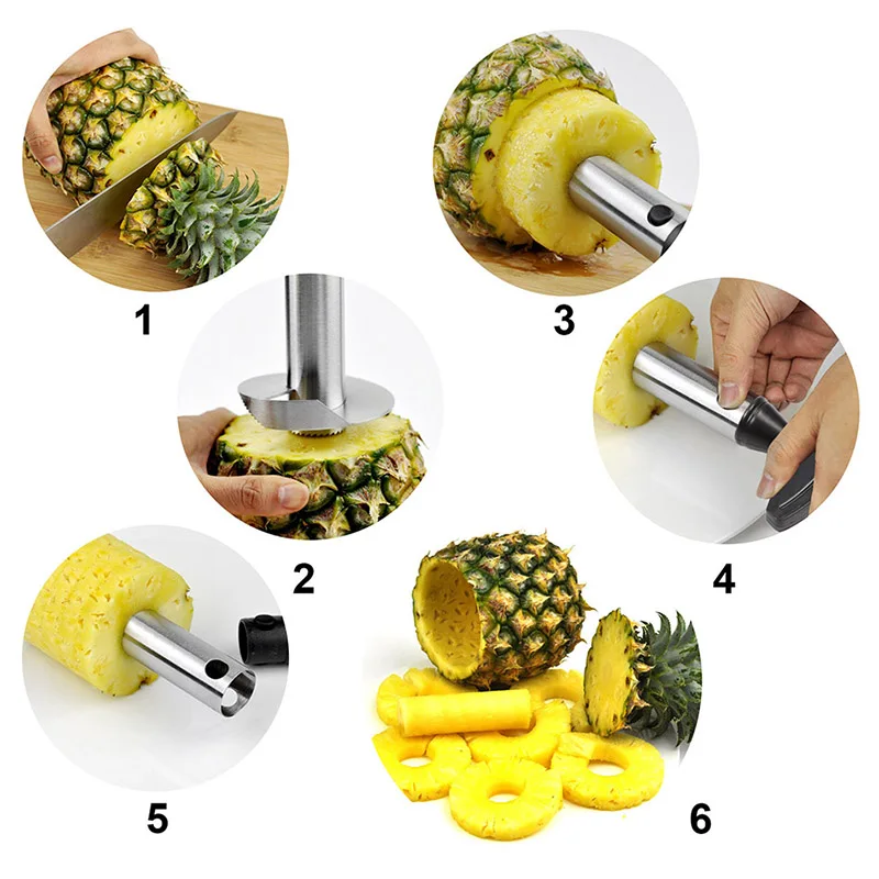 Trancheur d'ananas en acier inoxydable 201, éplucheur, trancheuse de  fruits, outil facile de cuisine, coupe en spirale, nouveaux accessoires d 'ustensiles