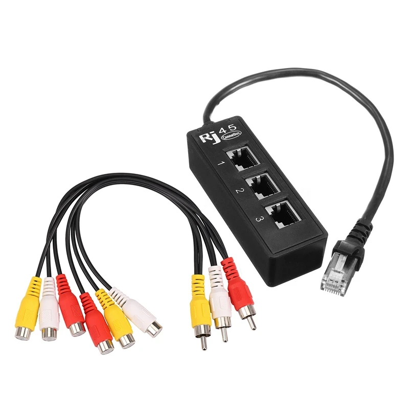Сетевой удлинитель LBER 1 шт. переходник с 3 RCA папа на 6 мама для ТВ DVD видео и RJ45 |