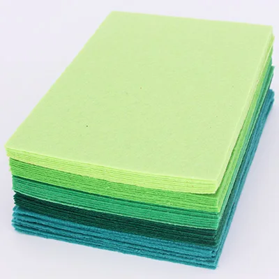 CMCYILING 40 шт./лот 10*15 см войлочная ткань 1 мм Толщина полиэфирная ткань для Швейное Ремесло «сделай сам» скрапбук войлочные листы Зеленый - Цвет: 40 Pcs   5 colors