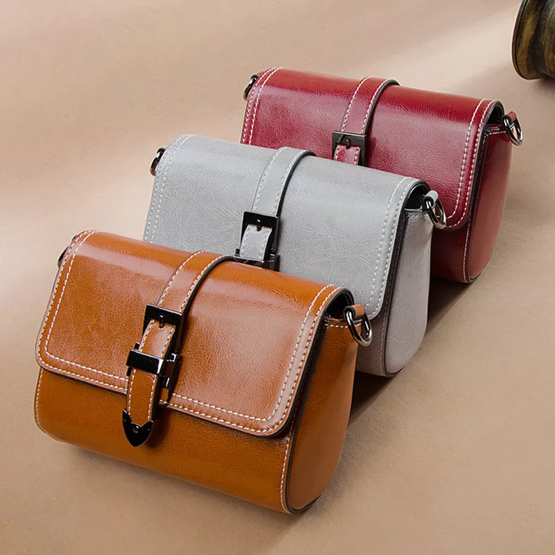 

Spring 2019 new leather ladies shoulder bag European and American wind Messenger bag postman
