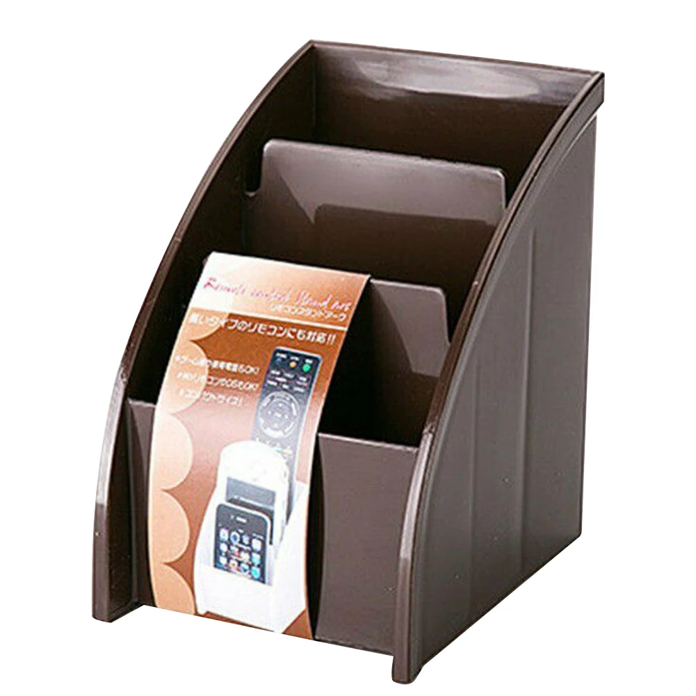 

Storage Box 3 Grid Remote Control Holder Practical Hotel Office Desktop Living Room For Air Conditioner TV Plastic Bedroom Home