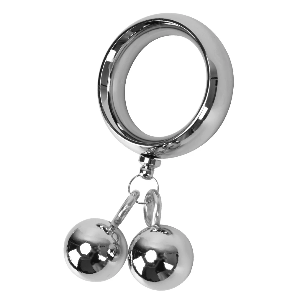 

Male Chastity Tools Heavy Weight Hanger Stretcher Strength Training Ring Cock Ring With Metal Ball Penis Extender Enlargement
