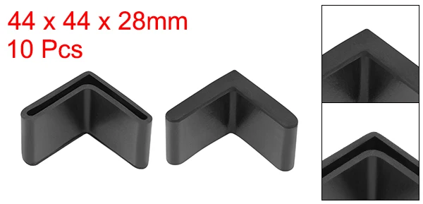 38mmx38mm 10Pcs Uxcell 8-24 шт резиновые крышки для мебели Угловые колпачки L образный 24x24x3/29x29x4/34x34x3/38x38x3/50x50x4 мм ножки стола с отверстием - Цвет: 38mmx38mm 10Pcs