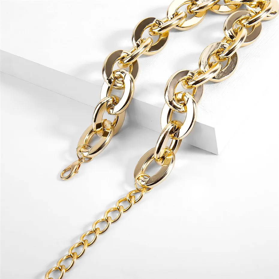 Ожерелье-чокер с алюминиевой цепочкой Ingemark, женские мужские аксессуары, Панк кубинские Золотые толстые цепочки, массивный браслет, ювелирное изделие
