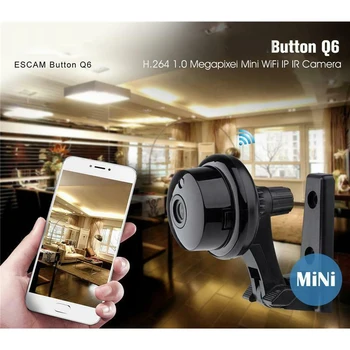 

Q6 1.0MP 720P Button Mini Wireless Camera Wifi Two-Way Voice Indoor IR-CUT Night Vision CCTV Home Security IP Camera