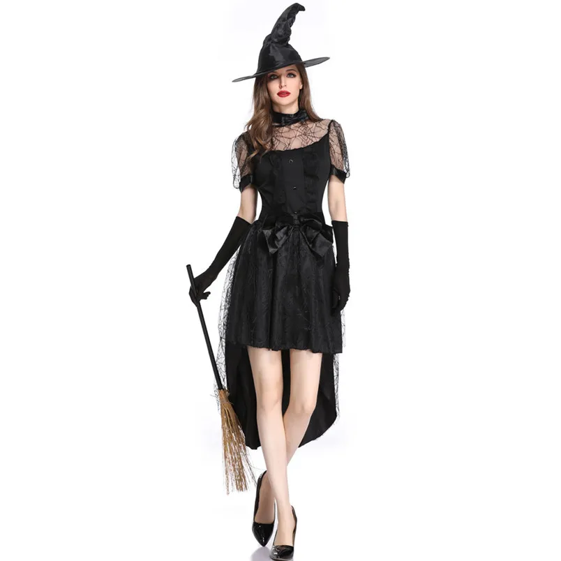 Косплей костюмы черный Хэллоуин ужас одежда для игр для женщин девочек Хэллоуин вампир, демон костюмы для выступлений J23 - Цвет: haloween dress
