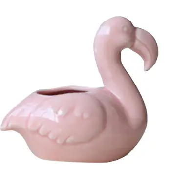 

2Pcs Flamingo Flowerpot Ceramic Basin Succulents Flowerpot for Home Office
