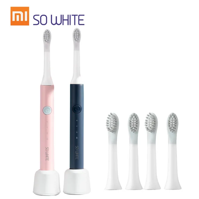Mix add 2 head Оригинальная XIAOMI Mijia soocas SO WHITE Sonic электрическая зубная щетка Беспроводная Индукционная зарядка IPX7 Водонепроницаемая зубная щетка - Цвет: Mix add 2 head
