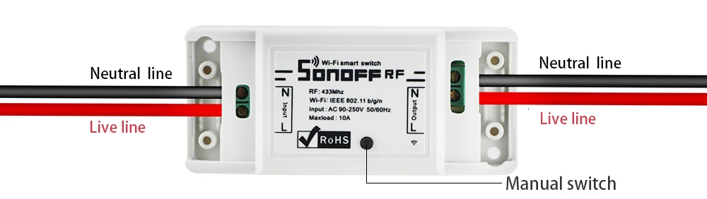 Sonoff RF WiFi умный выключатель прерыватель 433 МГц RF приемник интеллектуальный пульт дистанционного управления для умного дома Wi-Fi светильник