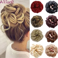 AILIADA, 1 шт., синтетический грязный шиньон, Пончик, Гари, коричневого цвета, накладки для волос, Упругие волосы, канатная Резиновая лента для наращивания волос