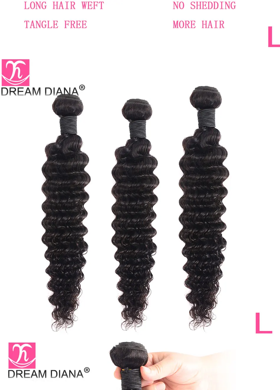 DreamDiana малазийские глубокая волна 4 пучка "-30" L Remy волна пучки натуральный цвет человеческие волосы для наращивания экспресс