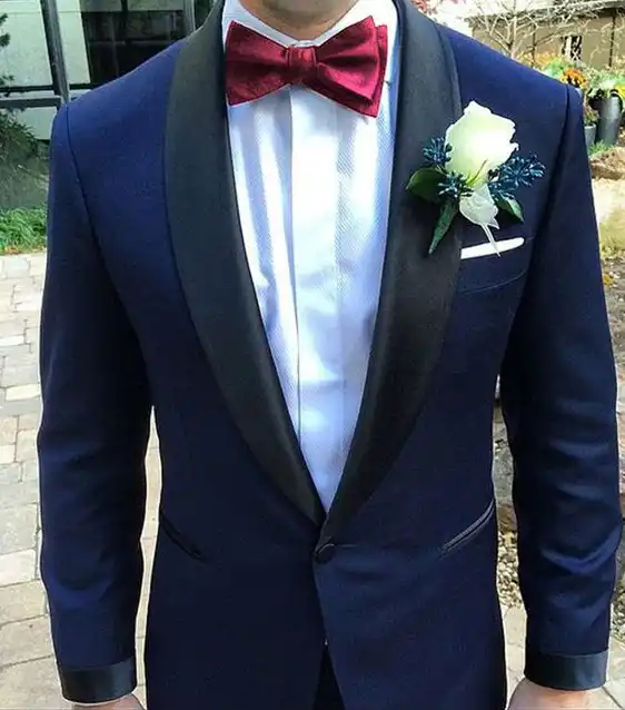 Trajes Clasicos Azul Marino Para Hombre Para Boda Chal Negro Solapa Esmoquin Formal Novio Fiesta Graduacion Macho Blazers Traje Homme Mariage Aliexpress