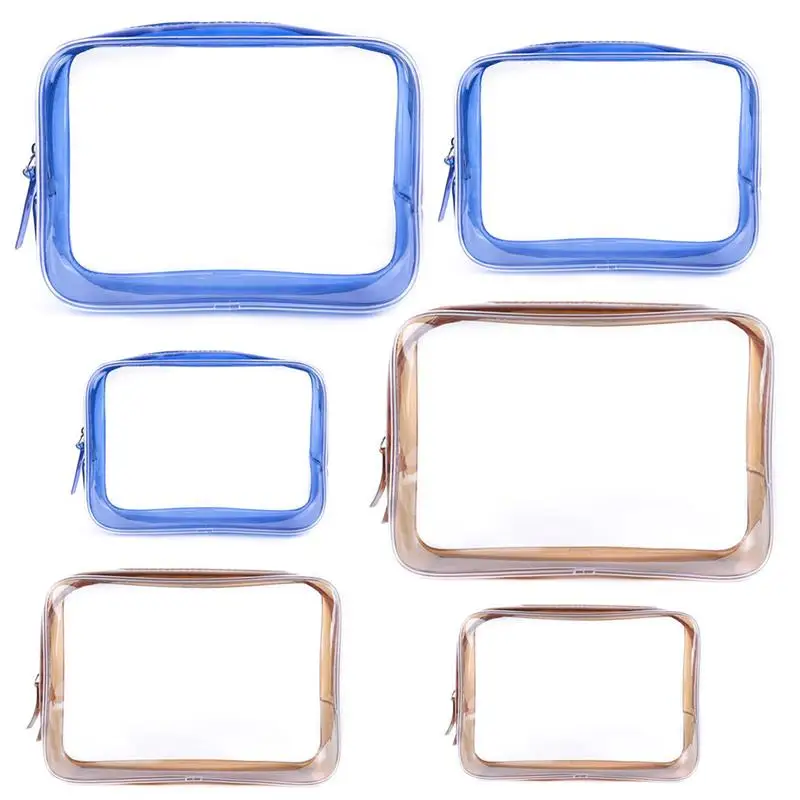 

6pcs Transparent Waterproof PVC Toiletry Bag Splash-Proof Multipurpose Travel Makeup Bag Cosmetic Bag For Women