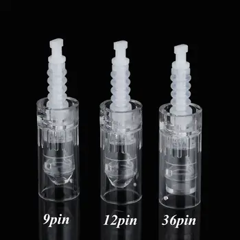 

10/20/50pcs Tattoo Cartridge Needle Screw Port For Dr pen Nano/9 pin/12 pin/36 pin Micro Needle Replacement Head Tattoo Tips
