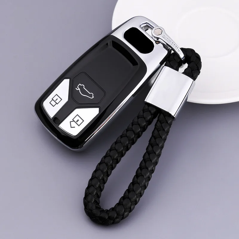 

Soft TPU Car Key Case Remote Fob Shell Holder Protector Skin for Audi A4L 2019 Q7 2018 A5 Q5L Key Cover Keychain Auto Accessorie
