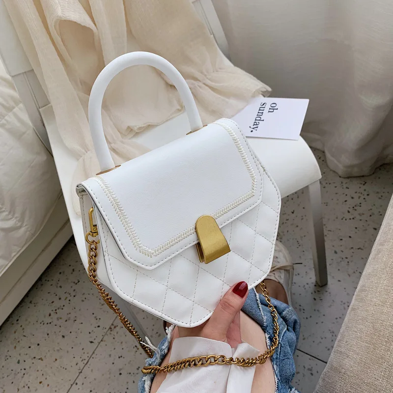 

The new Korean version of Ling Chain Embroidery Line Hand-held Small Square Bag with One Shoulder Slant