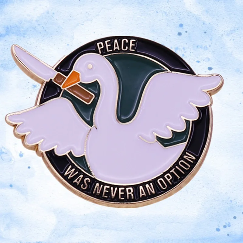 Cute Killer Goose Lapel Pin - Peace was never an option Humor Gamer Collection_副本