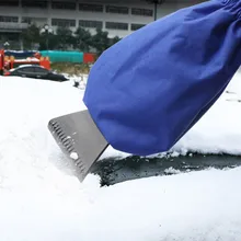 Лобовое стекло снег Лопата перчатка автомобиль скребок для льда рукавица зима теплая машина