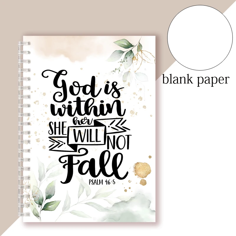 Psalm 46 5 NIV - God is Within Her She Will Not Fall - Spiral Notebook Note Book Bible Verse Quote Notepad For Girls Gifts Faith