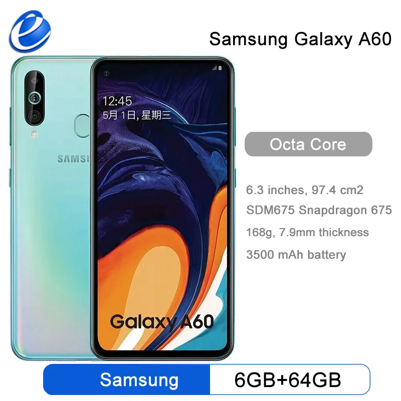 Samsung Galaxy A60 Dual Sim 6gb Ram 64 128gb Rom Octa Core 6 3 Mobile Phone 4 Camera Snapdragon 675 Nfc Cellphones Aliexpress