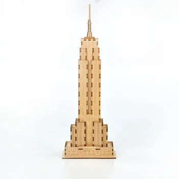 

3D Wooden United States Empire State Building Blocks Sets Bricks Classic City Skyline Model Kids Toys For Children