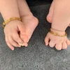 Ethlyn 2pcs/lot  Classical Smooth Lucky Baby Newbaby Gold Color Kids Adjustable Bangle Bracelet Best Children Gifts  B147 4