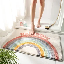 Tapis absorbant en forme de cœur pour la salle de bain, accessoire de sol pour la maison, couleur Pure 