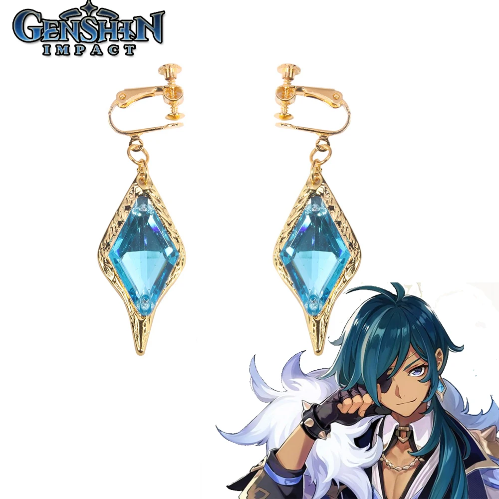 Genshin Impact Kaeya Alberich Earrings Ear Clip Tartaglia Venti Qiqi