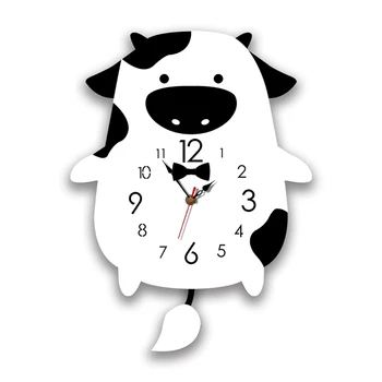 

Cartoon Swing Kids Wall Clock Modern Design Home Decor Pendulum Watch Creative Animal Decorative Clocks For Walls