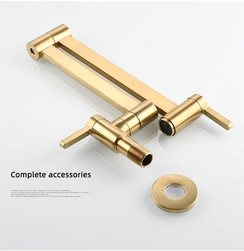 Torneira de cozinha dobrável montada na parede