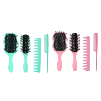 

4Pcs Paddle Hair Brush, Detangling Brush and Hair Comb Set for Men and Women