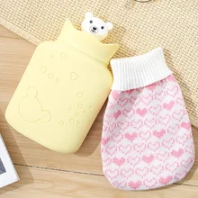 Милый мультяшный мешок для горячей воды, силиконовая грелка для микроволновой печи, мини грелка для воды