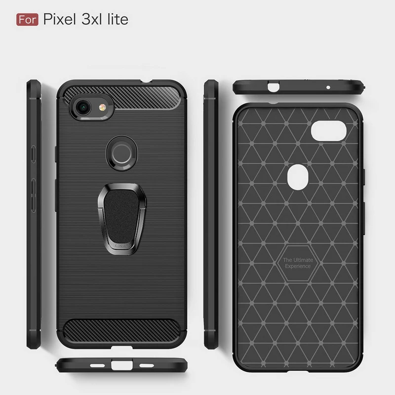 Для Google Pixel 3 3A XL чехол Роскошный Матовый чехол из углеродного волокна чехол для телефона для Google Pixel 4 XL Магнитный чехол-держатель с кольцом чехол