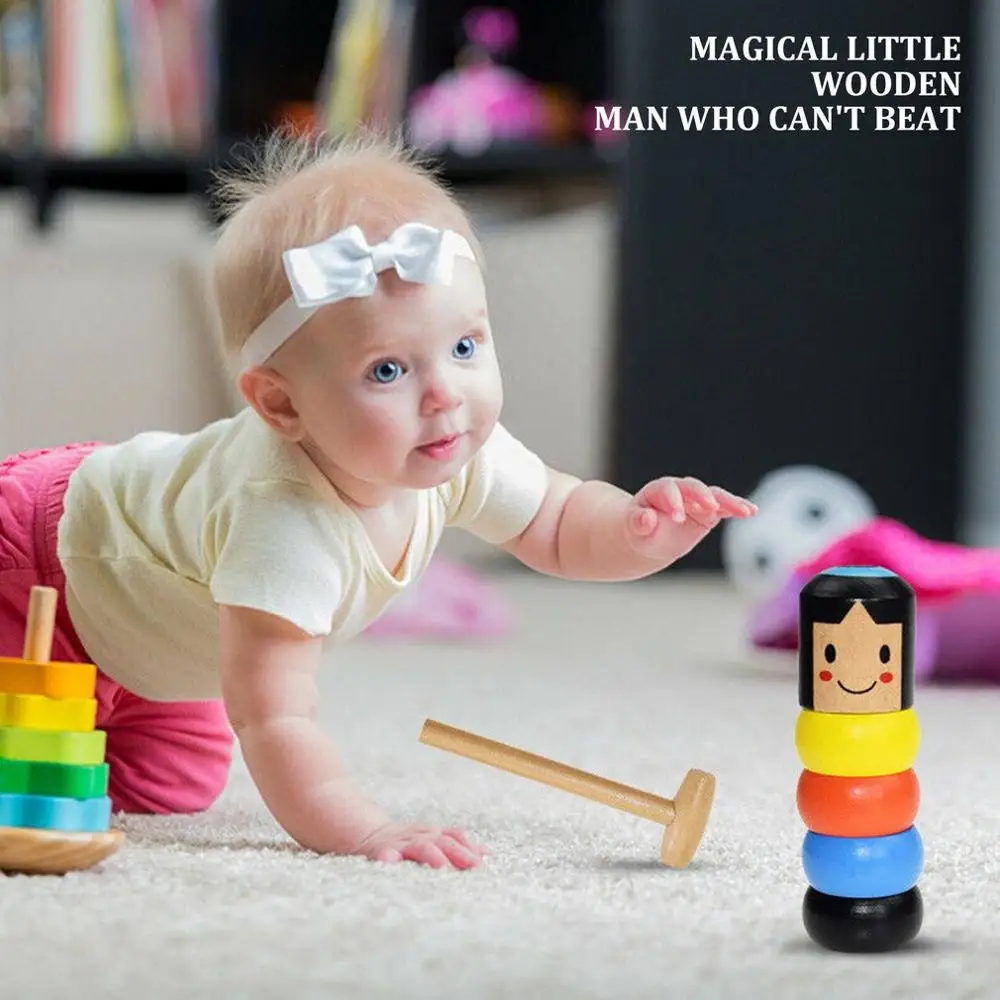 Креативная странная волшебная игрушка неодолимый злодей маленький деревянный человек улыбающееся лицо кукольная игрушка забавная кукольная игрушка детская странная игрушка