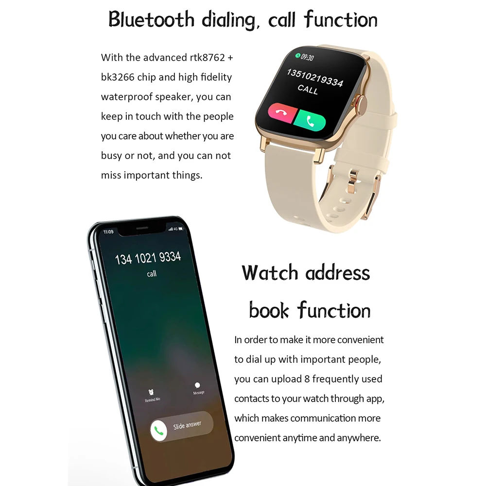 US $249.90 5pcs FM08 Smart Watch Men Bluetooth Call Real Heart Rate Monitor DIY Dial 169 Inch Screen Smartwatch For Android PK P8 GTS 2