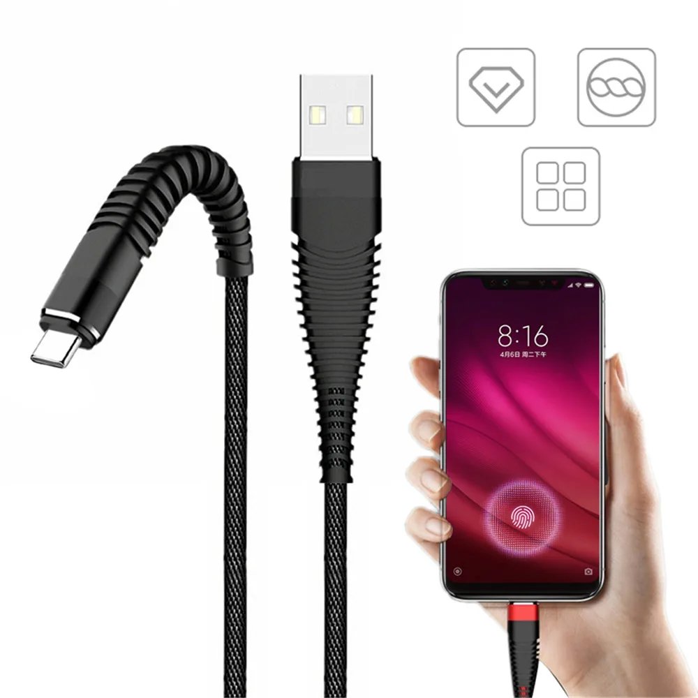 2.4A type C mi cro USB кабель для быстрой зарядки для samsung S10 9 8 7 huawei Xiaomi mi 9 redmi k20 мобильный кабель для зарядки телефона