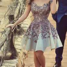 Элегантные коктейльные платья с пышной юбкой с цельнокроеным коротким рукавом с аппликацией, короткое, мини, Арабская, Дубай платья для выпускного вечера